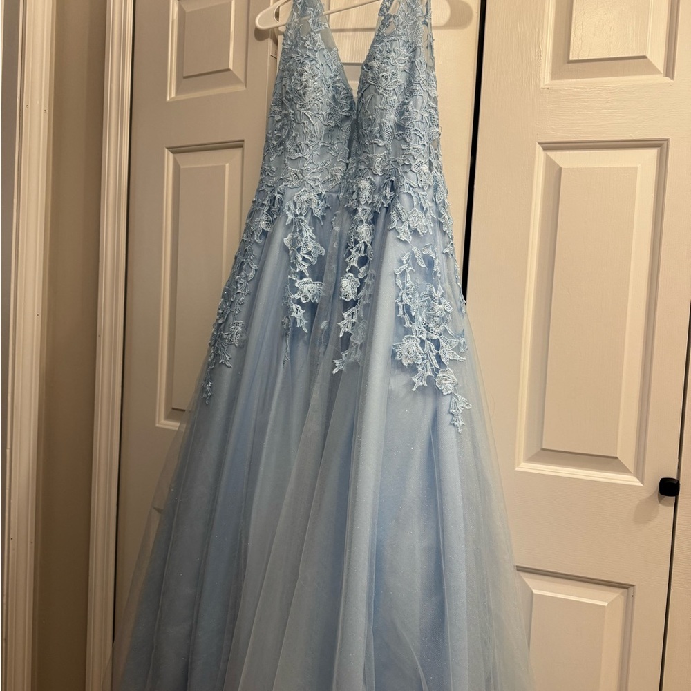 Elegant Blue Lace Kids Dress